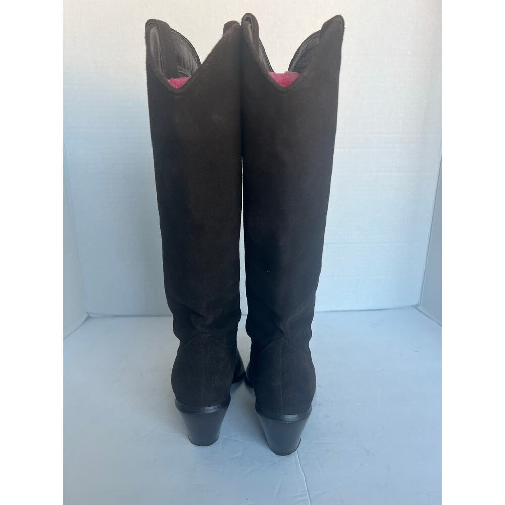 Colin Stuart Jeweled Sequin Western Brown Suede Knee High Pull On Boots Size 7 - Picture 6 of 14